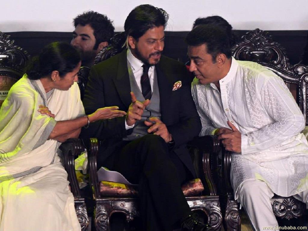 Shahrukh Khan with Kamal Hassan & Mamata Banerjee